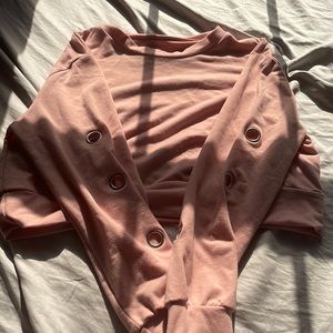 pink crop top, that’s about it